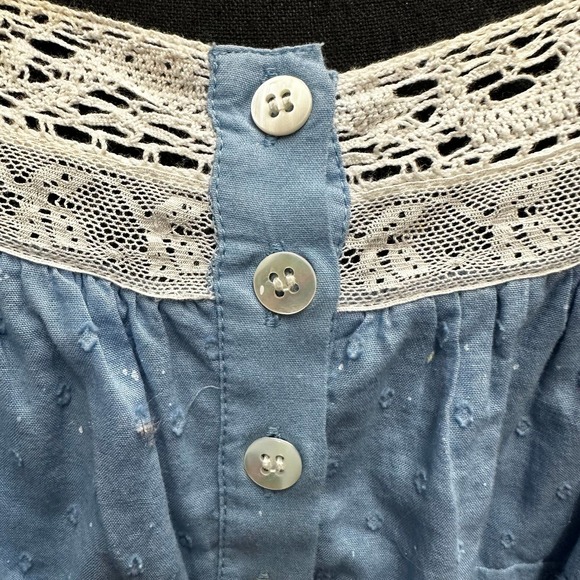 Gorgeous Bohemian LoveShackFancy Lace cut outs Blouse Vintage Vibes - Picture 5 of 11